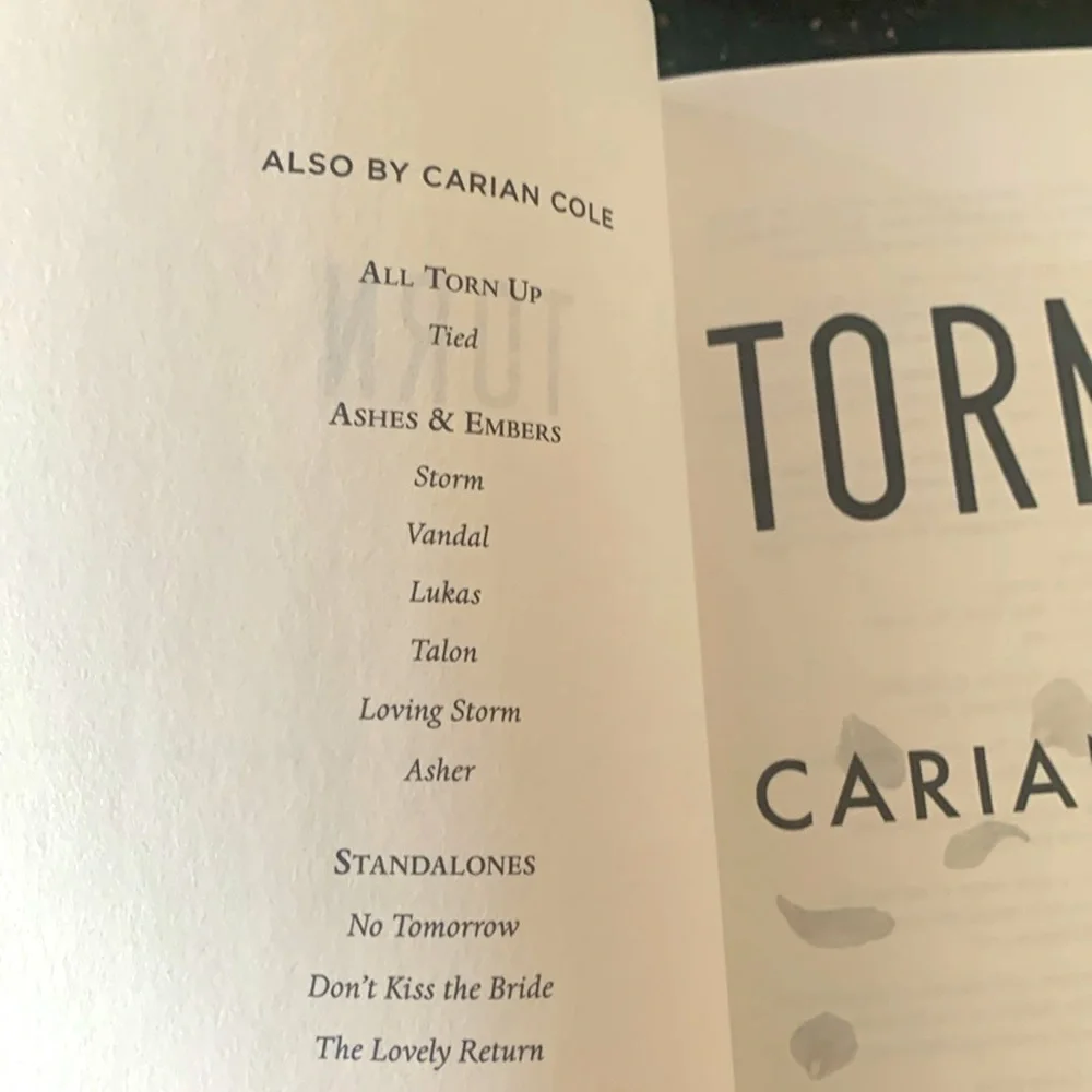 Paperback Romance novel “Torn” by Carian Cole - Picture 3 of 4